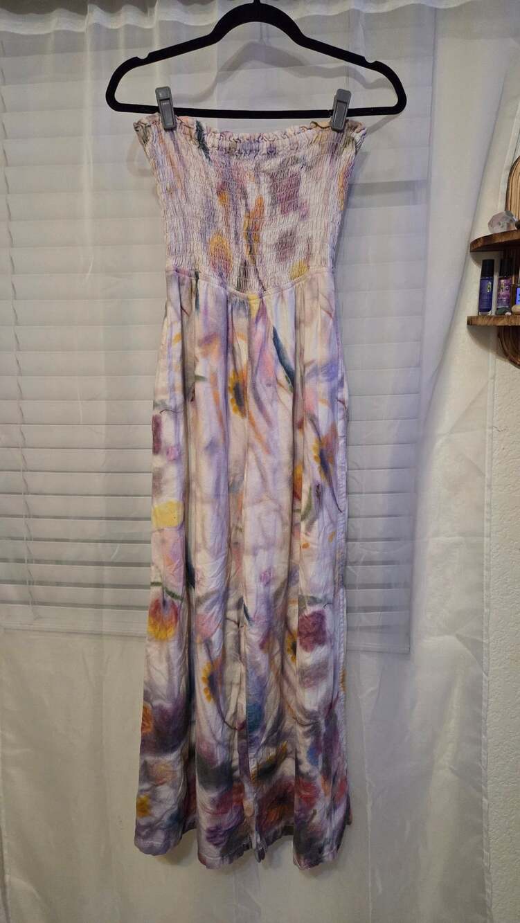 Anthropologie Klaas Jonkman Jumpsuit Size S Floral Smocked Linen Blend